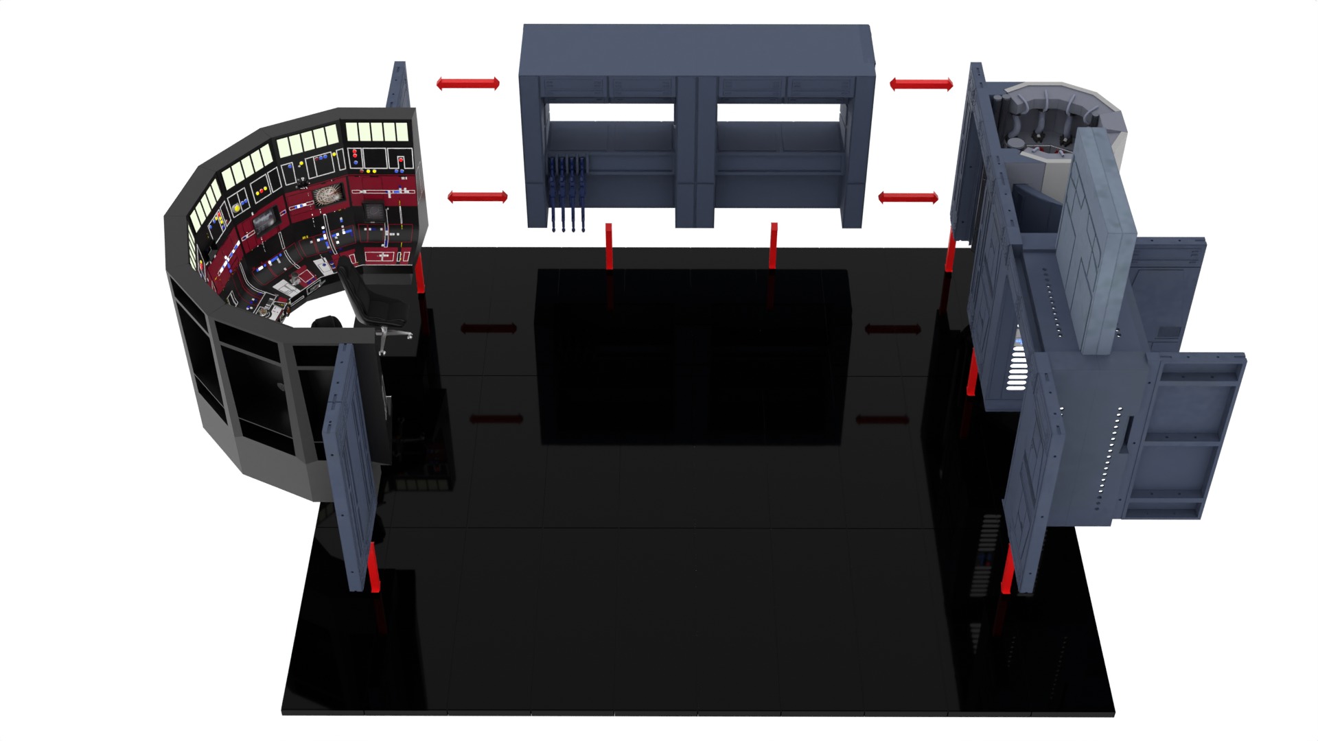 Set 3 - Docking bay Command Office 1-6 scale Hottoys 3D print model_30