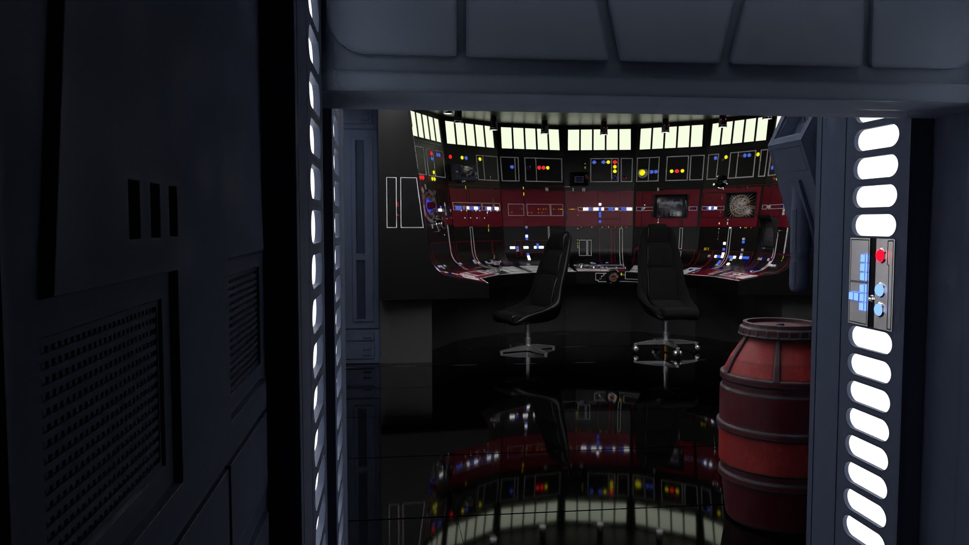 Set 3 - Docking bay Command Office 1-6 scale Hottoys 3D print model_9