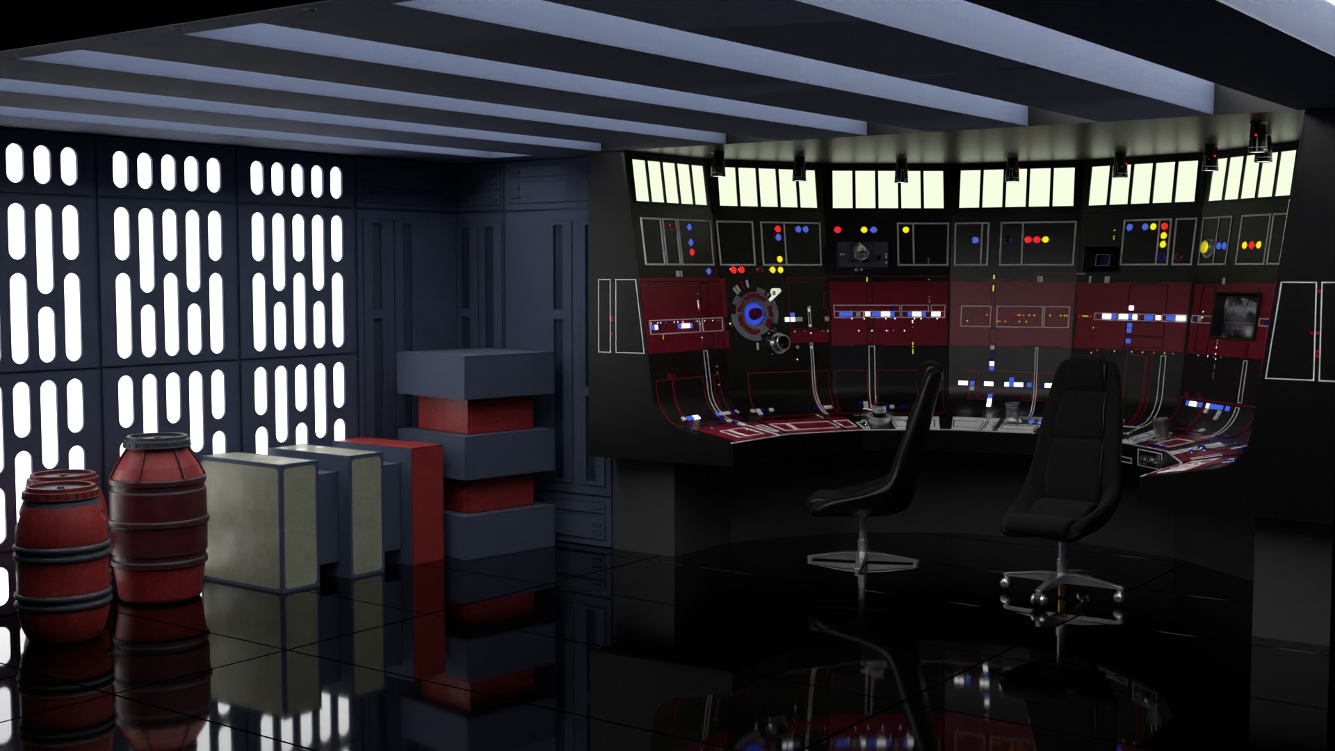 Set 3 - Docking bay Command Office 1-6 scale Hottoys 3D print model_4