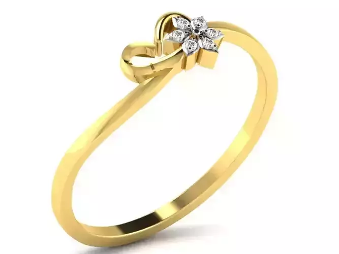 Light Weight Yellow Gold Diamond Ring DR-5995 3D print model