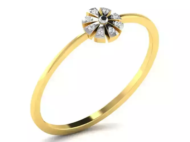 Light Weight Yellow Gold Diamond Ring DR-5998
