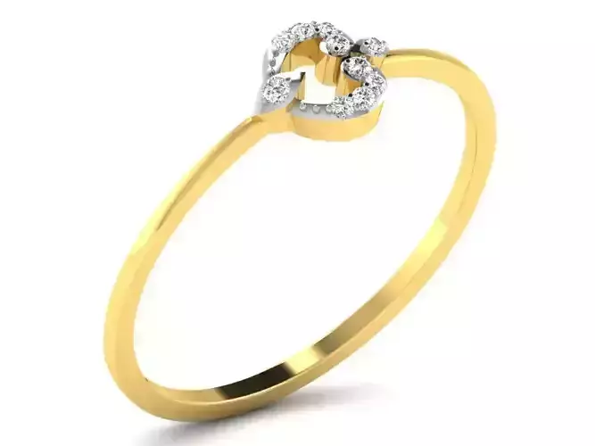 Light Weight Yellow Gold Diamond Ring DR-6001