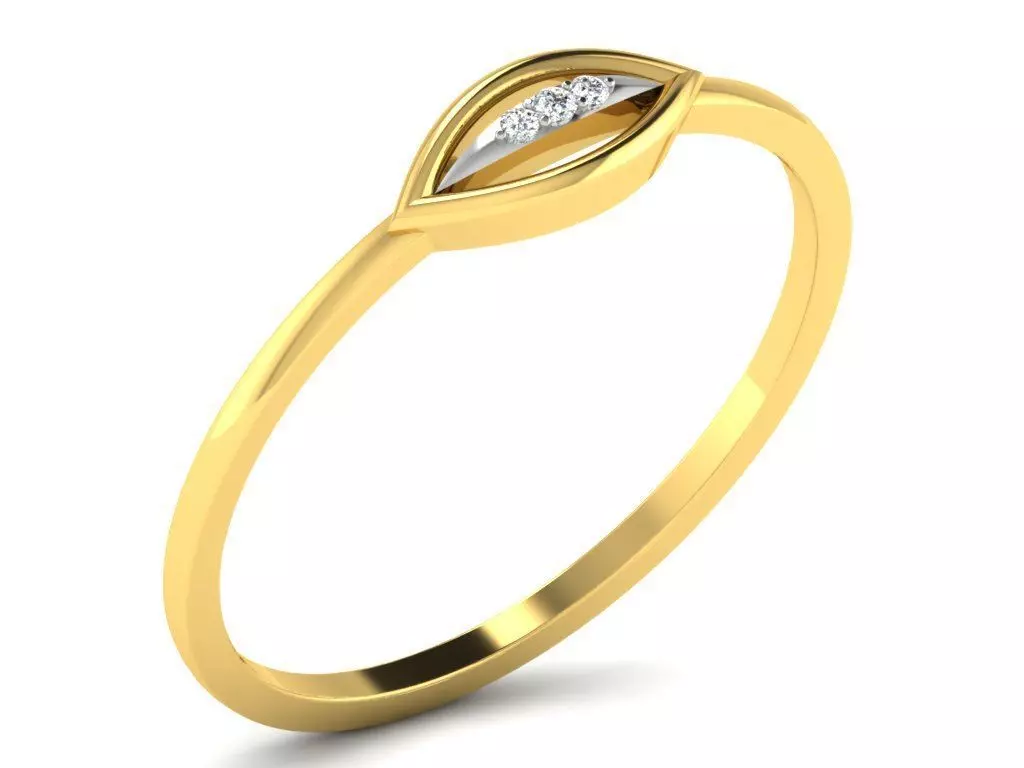 Light Weight Yellow Gold Diamond Ring DR-6004 3D print model