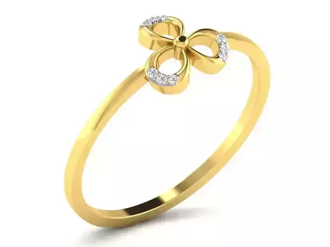 Light Weight Yellow Gold Diamond Ring DR-6010 3D print model