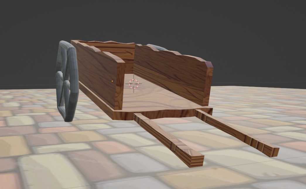 Wagon Low-poly 3D model_2