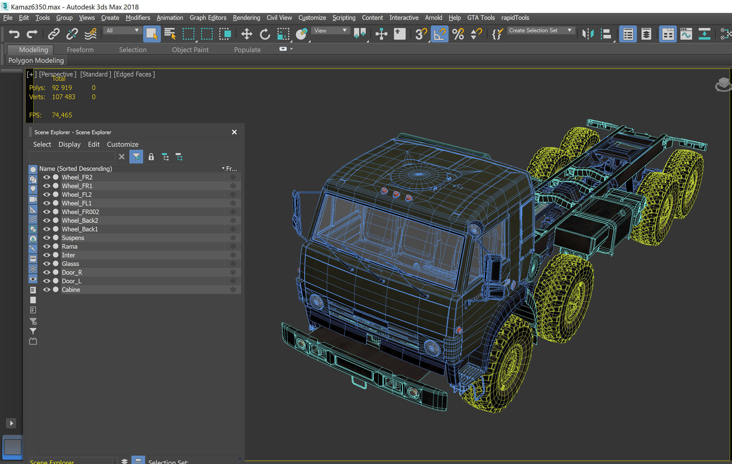 Kamaz-6350 Heavy utility truck 3D model_15