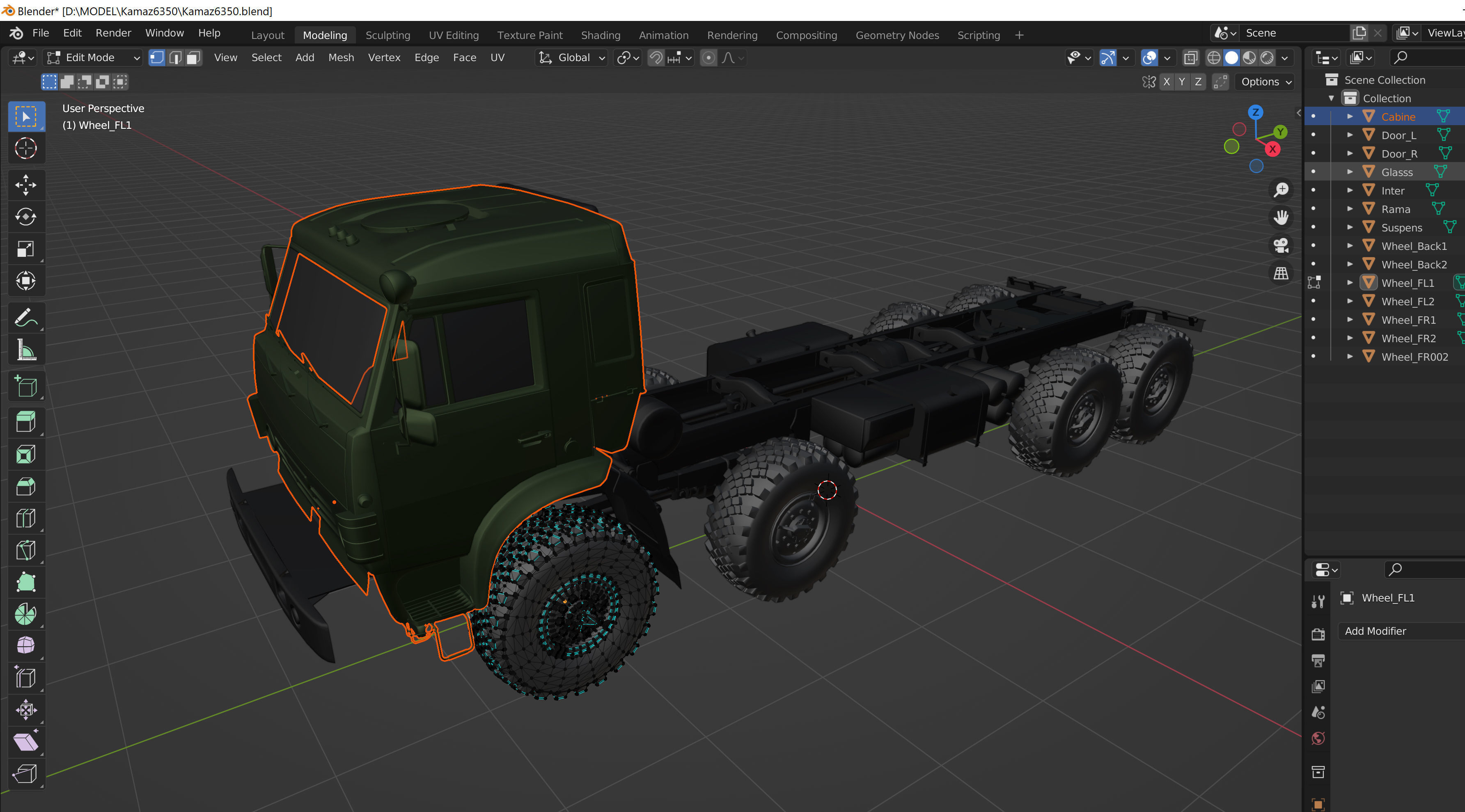 Kamaz-6350 Heavy utility truck 3D model_14