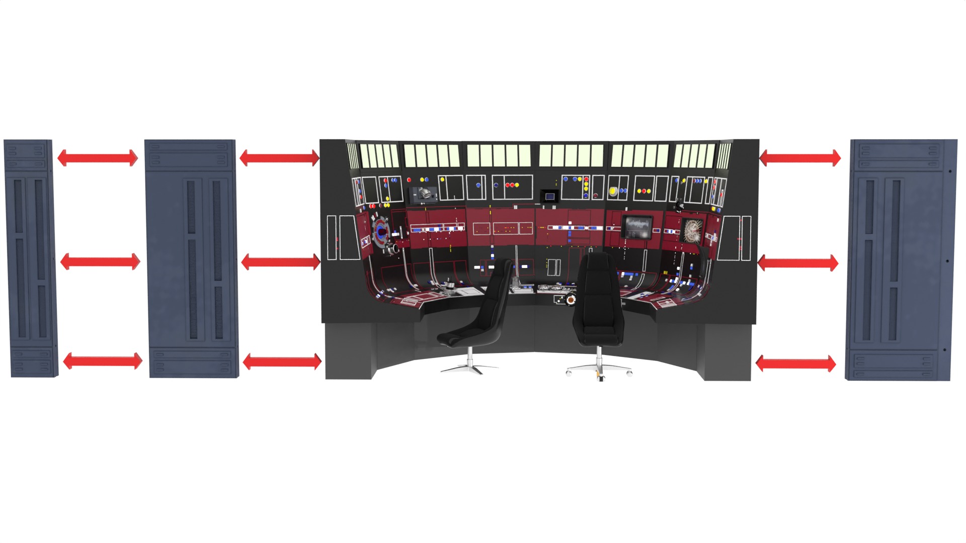 Set 3 - Docking bay Command Office 1-12 scale Blackseries 3D print model_40