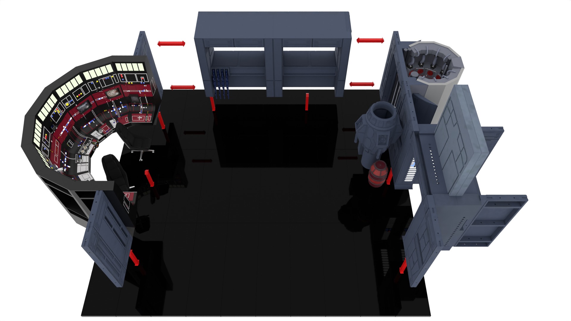 Set 3 - Docking bay Command Office 1-12 scale Blackseries 3D print model_33