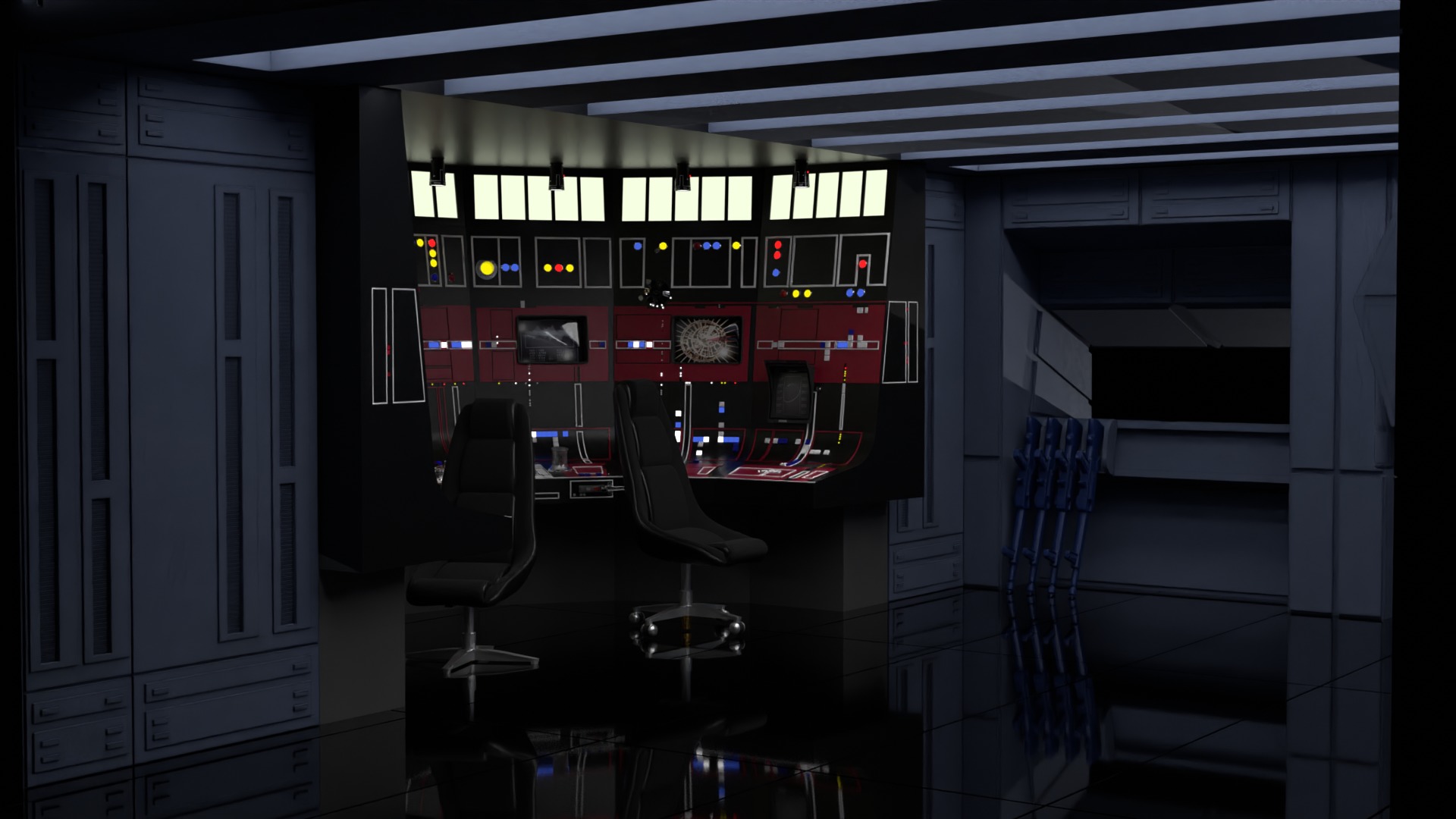 Set 3 - Docking bay Command Office 1-12 scale Blackseries 3D print model_10