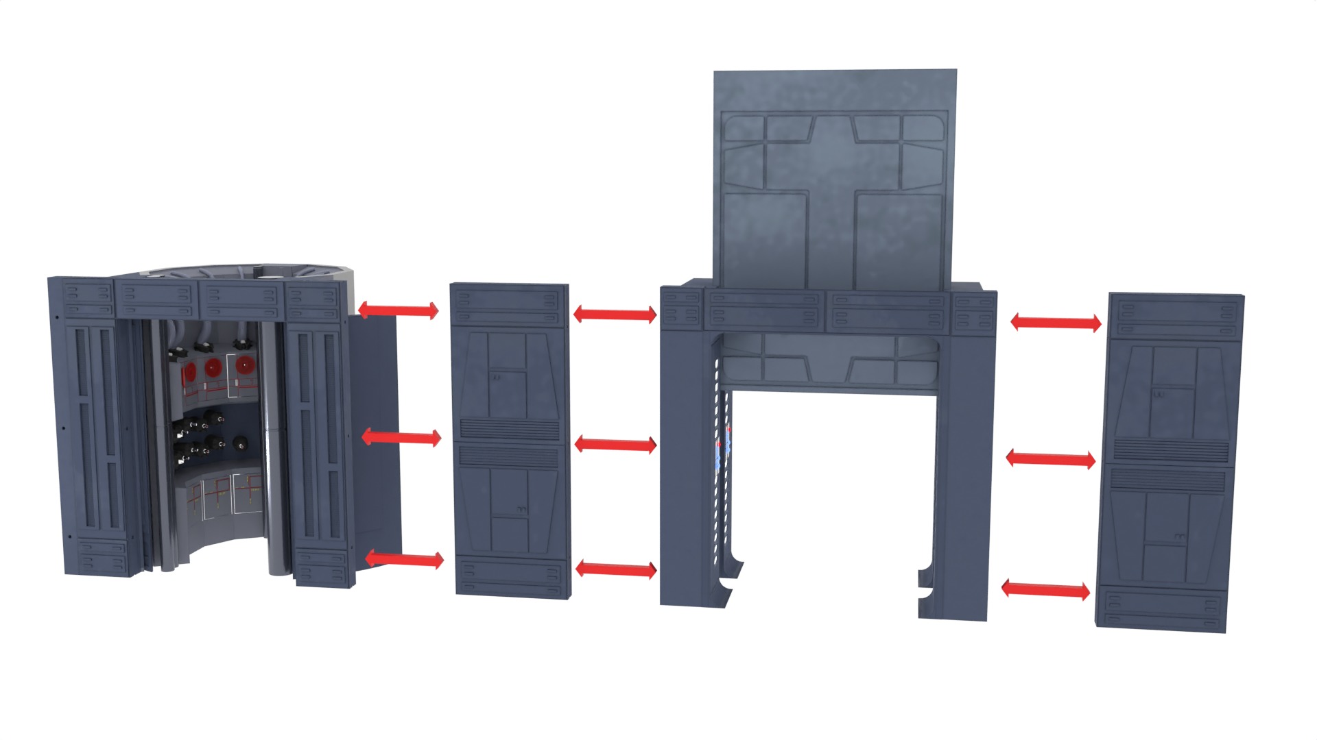 Set 3 - Docking bay Command Office 1-12 scale Blackseries 3D print model_41