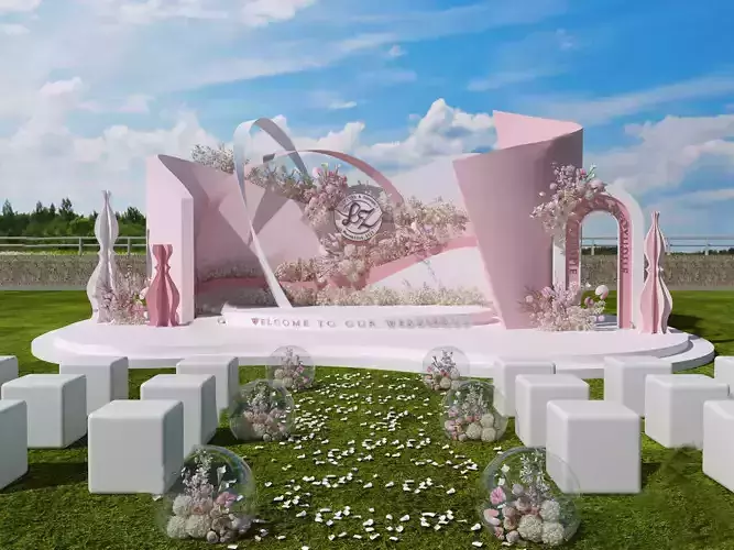 Modern lawn wedding beauty