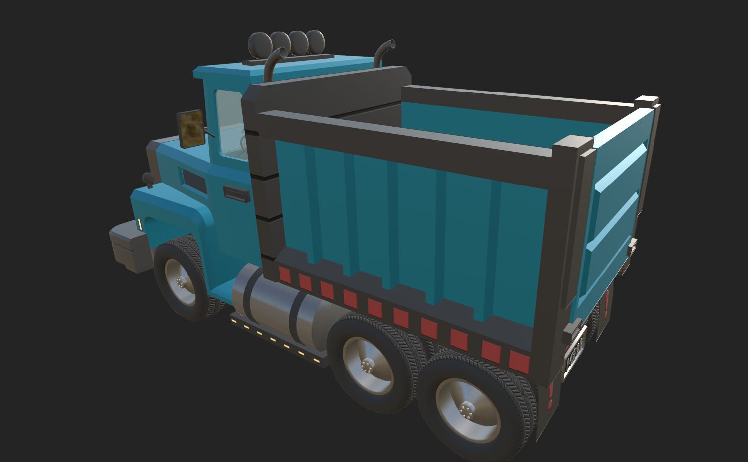 Load Trucktor With Rigged 3D model_38
