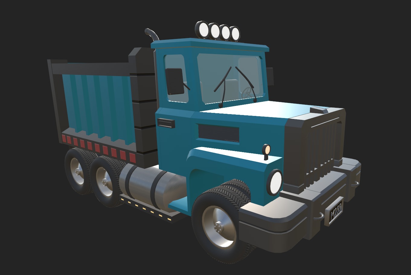 Load Trucktor With Rigged 3D model_46