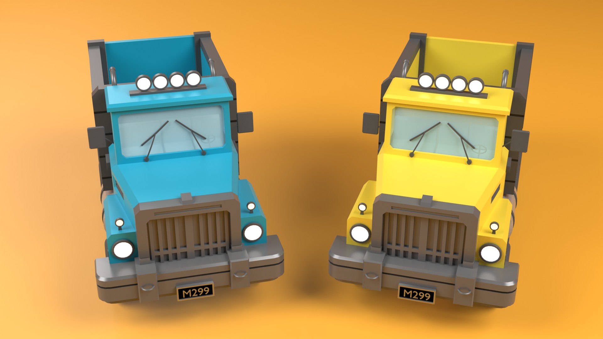 Load Trucktor With Rigged 3D model_3