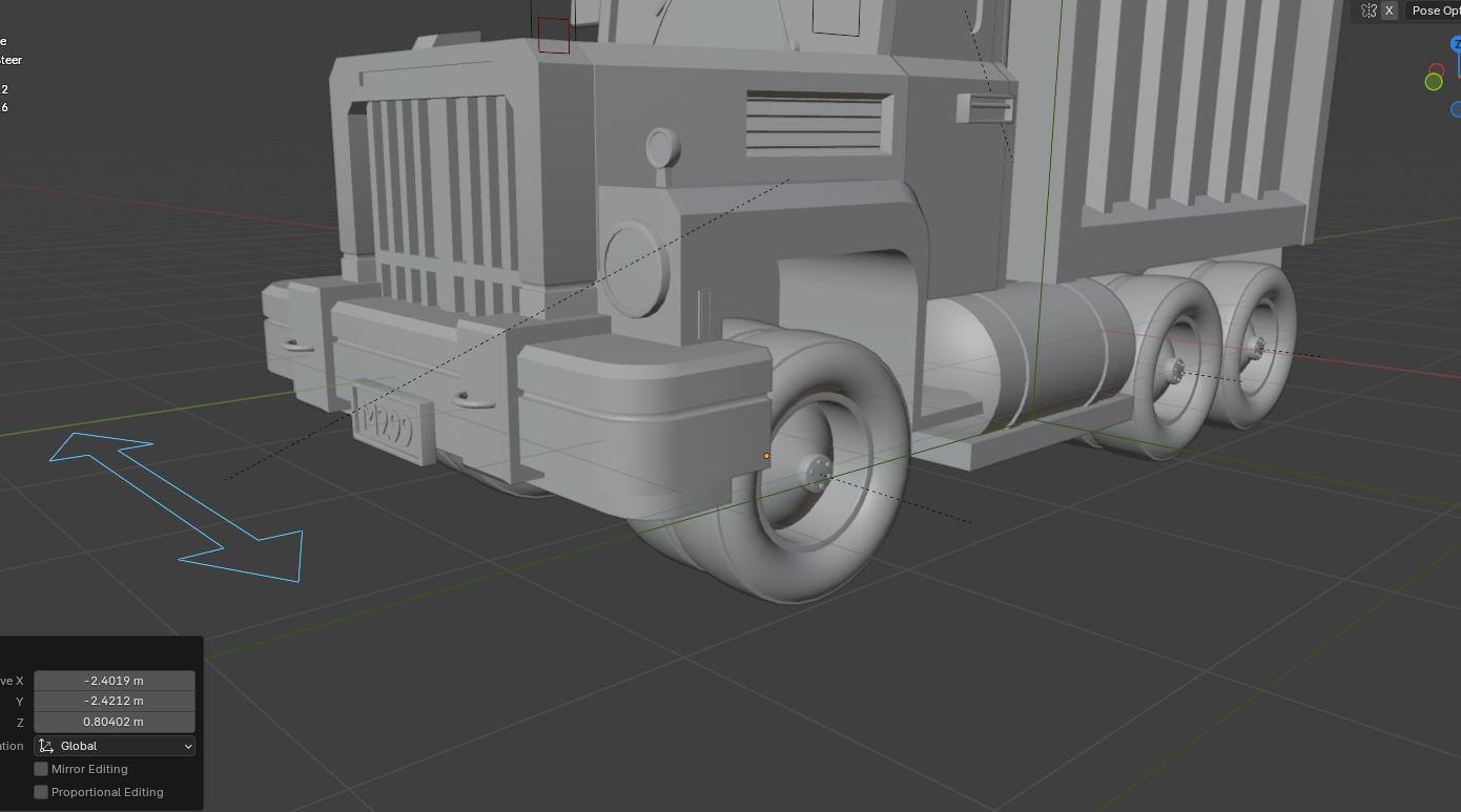 Load Trucktor With Rigged 3D model_65