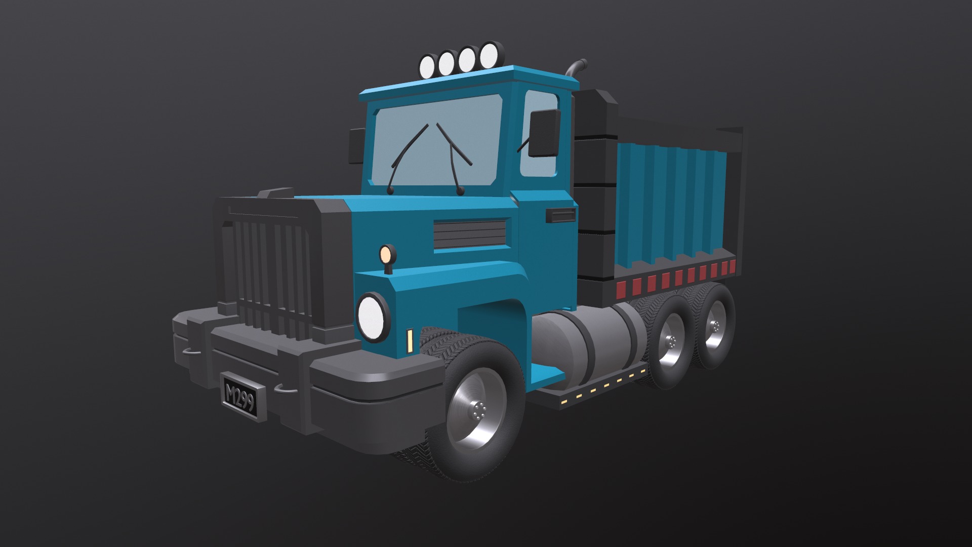 Load Trucktor With Rigged 3D model_7