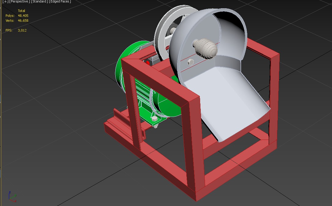 COCONUT GRATING MACHINE GRATER SHREDDER SCRAPER CHOPPER CRUSHER 3D model_20