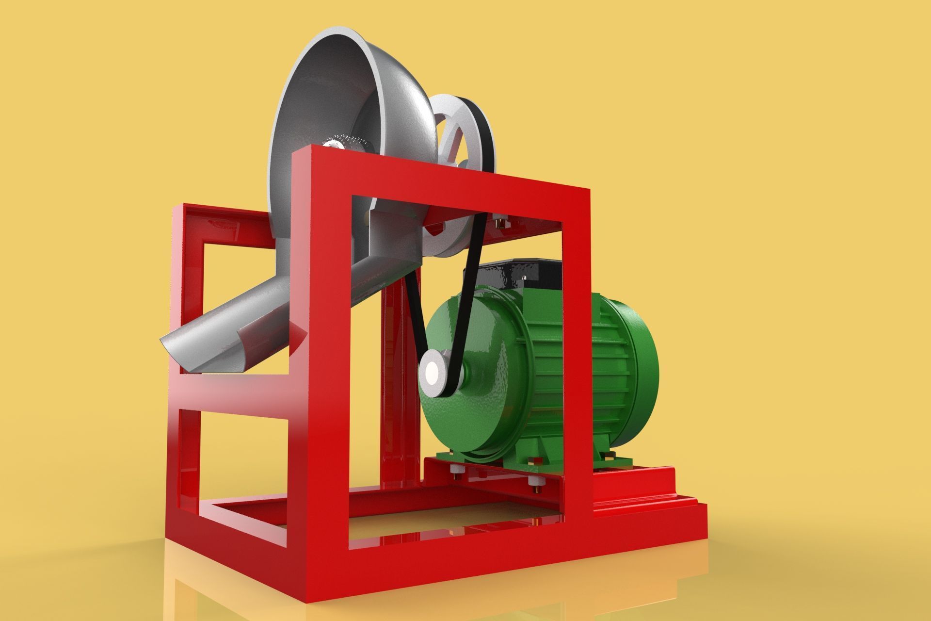 COCONUT GRATING MACHINE GRATER SHREDDER SCRAPER CHOPPER CRUSHER 3D model_7