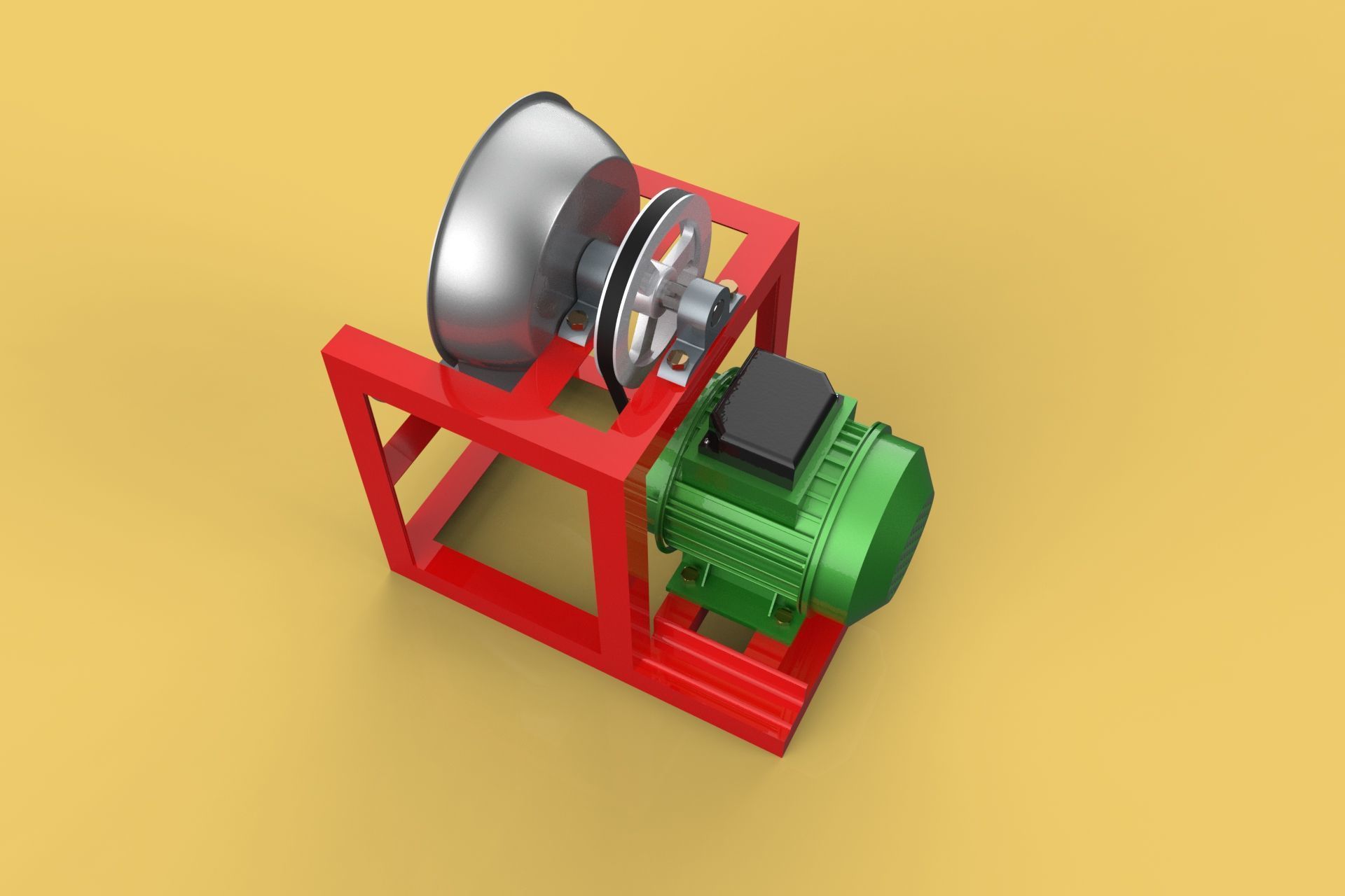 COCONUT GRATING MACHINE GRATER SHREDDER SCRAPER CHOPPER CRUSHER 3D model_3