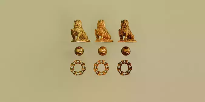 3 Gold PBR Materials - 4K Seamless Texture Pack