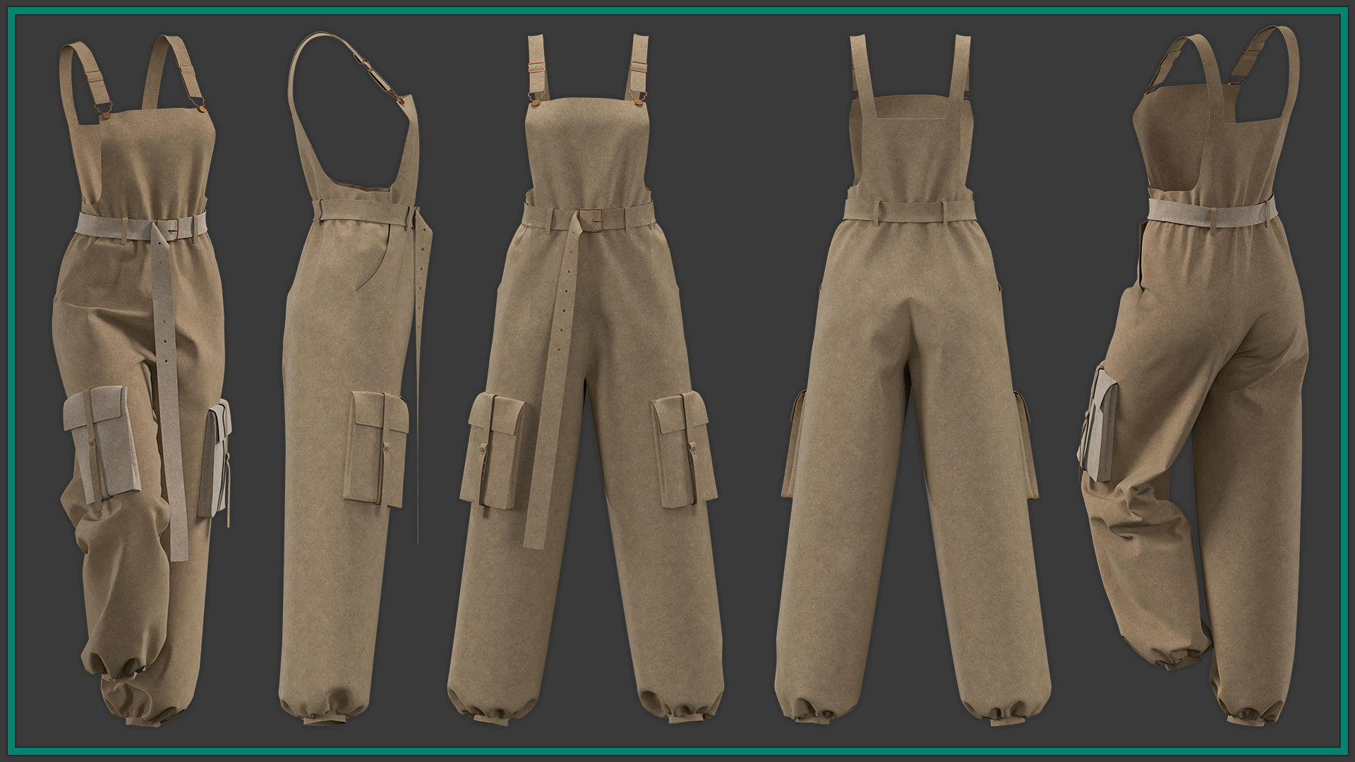 5 female dungarees 3D model_4