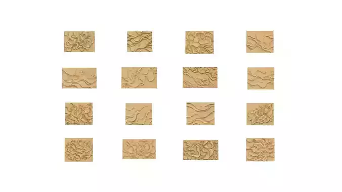 20 modern wall decor set wall relief murals CNC decor set Pack  3D Model Collection