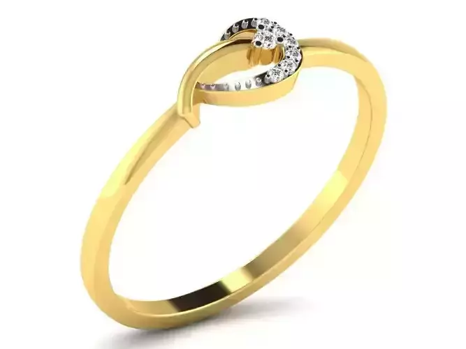 Light Weight Yellow Gold Diamond Ring DR-6016 3D print model
