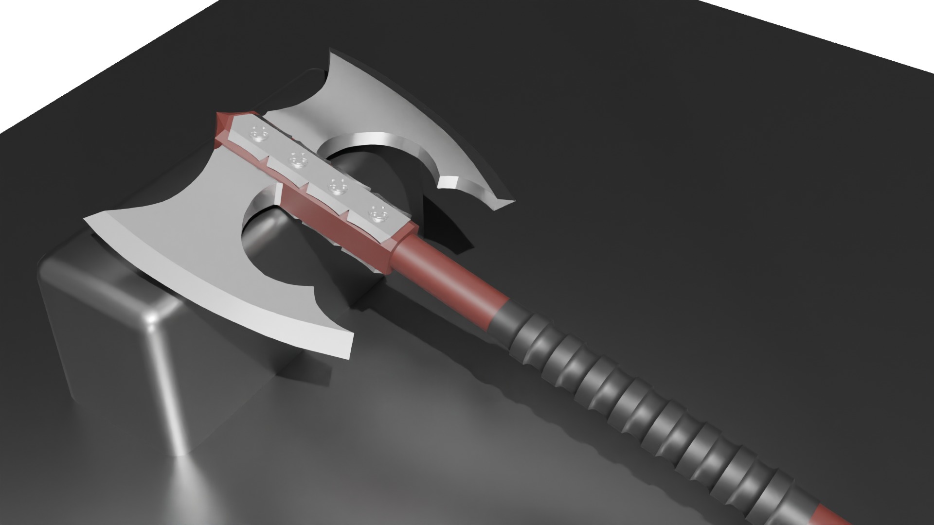 Extra Large Double-Headed Battle Axe 3D model_1