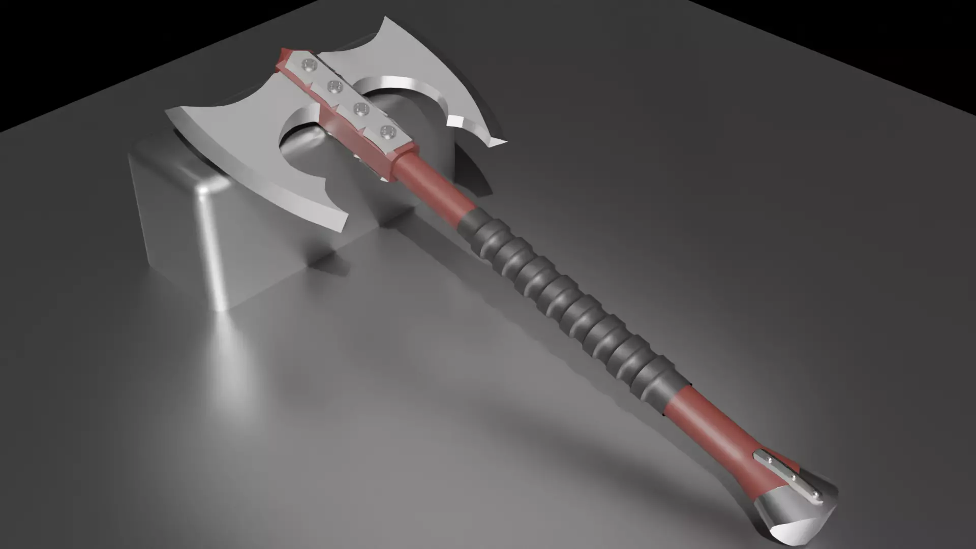 Extra Large Double-Headed Battle Axe 3D model_0