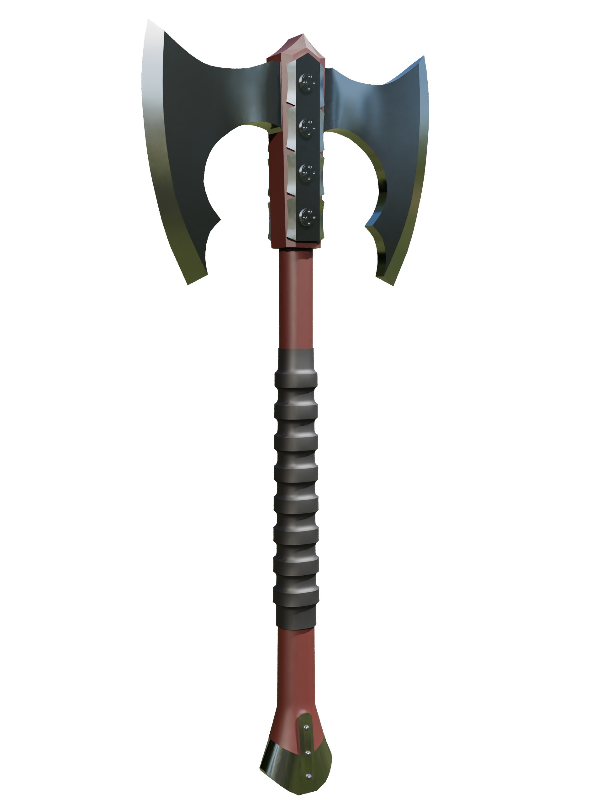 Extra Large Double-Headed Battle Axe 3D model_4