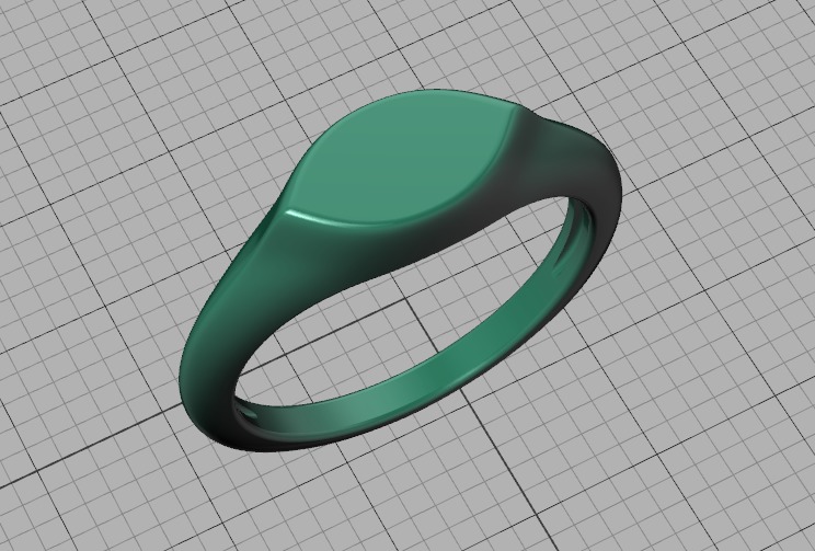 Signet Marquise Intial Women Ring Pinky Finger Ring 3D print model_45