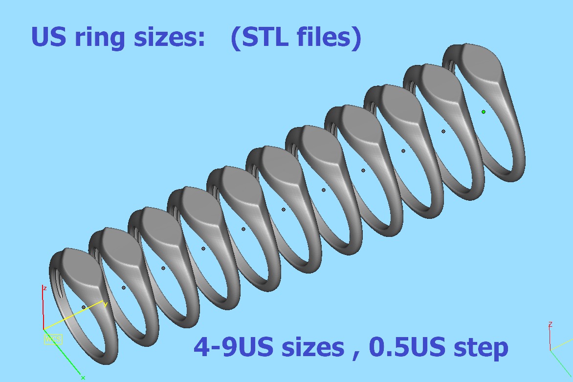 Signet Marquise Intial Women Ring Pinky Finger Ring 3D print model_8