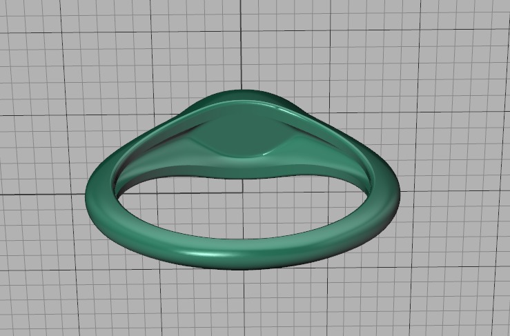 Signet Marquise Intial Women Ring Pinky Finger Ring 3D print model_43