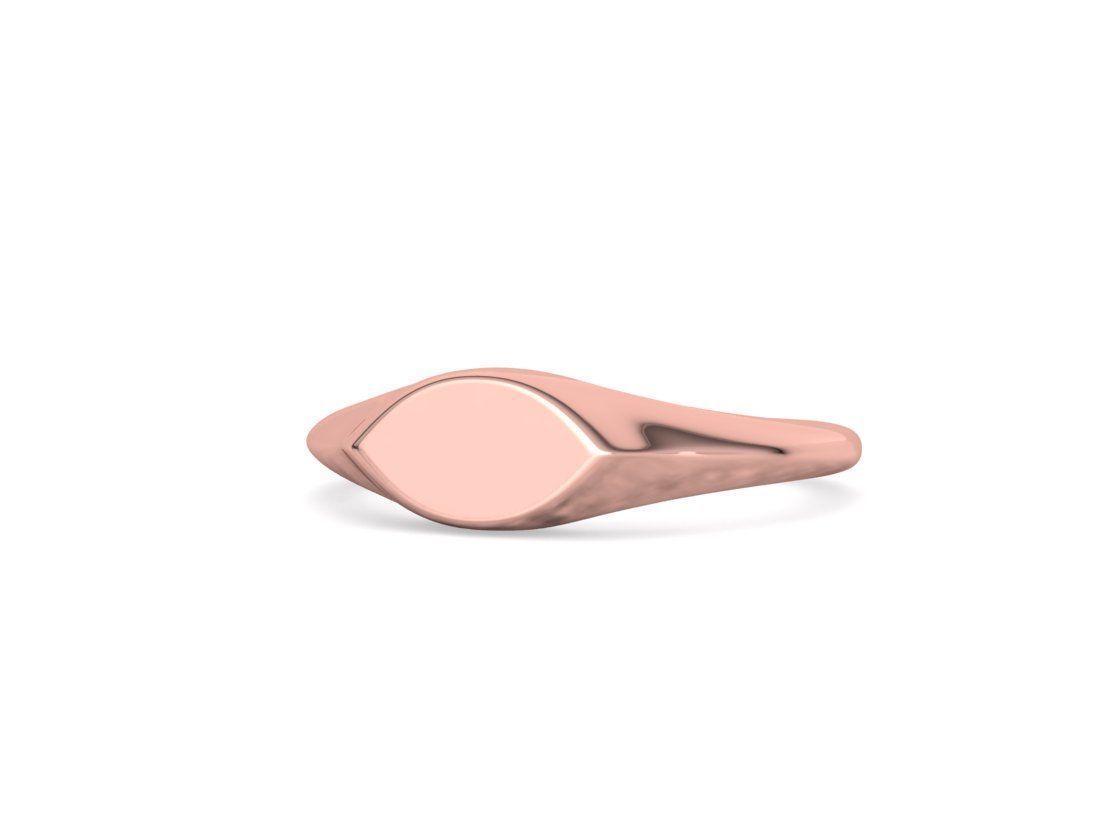 Signet Marquise Intial Women Ring Pinky Finger Ring 3D print model_13