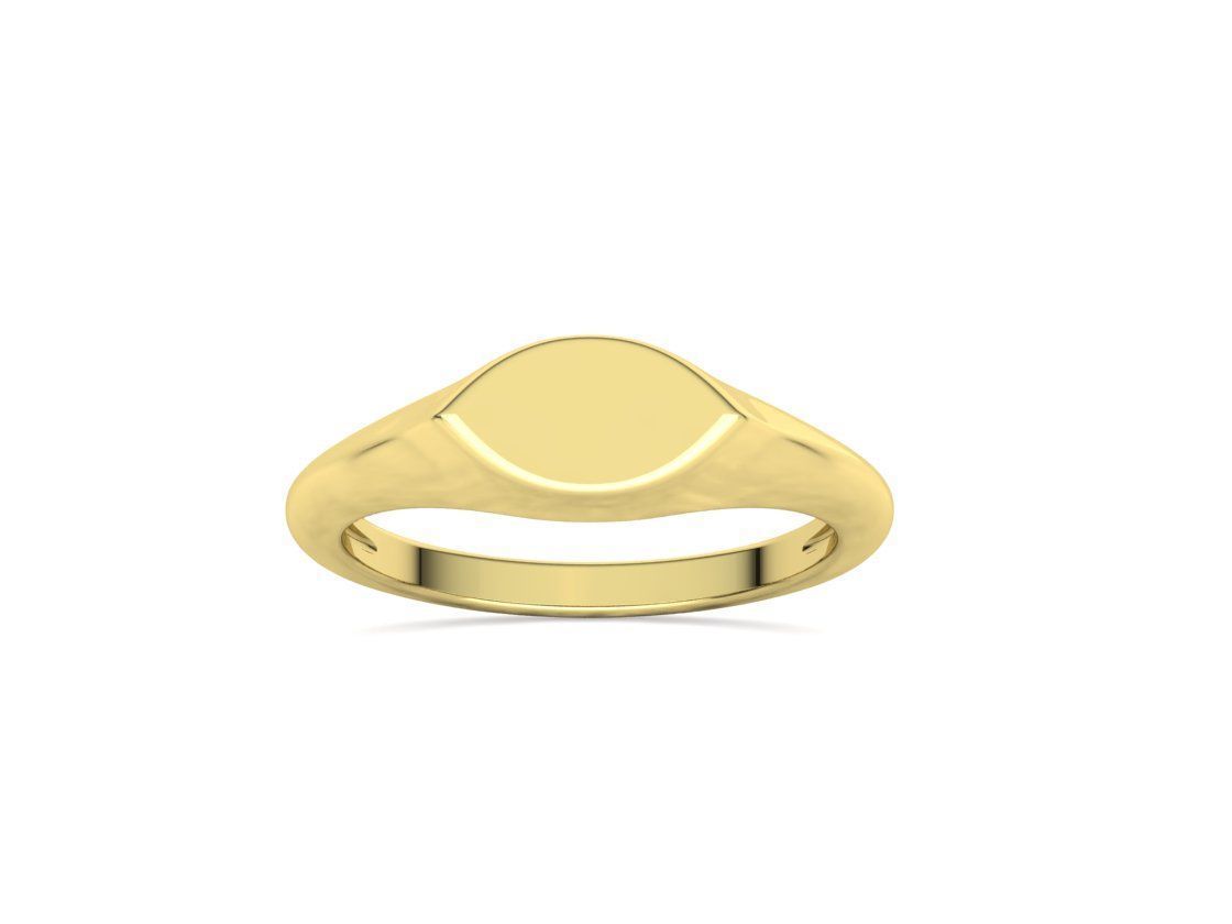 Signet Marquise Intial Women Ring Pinky Finger Ring 3D print model_38
