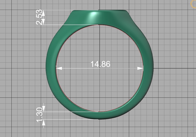 Signet Marquise Intial Women Ring Pinky Finger Ring 3D print model_40