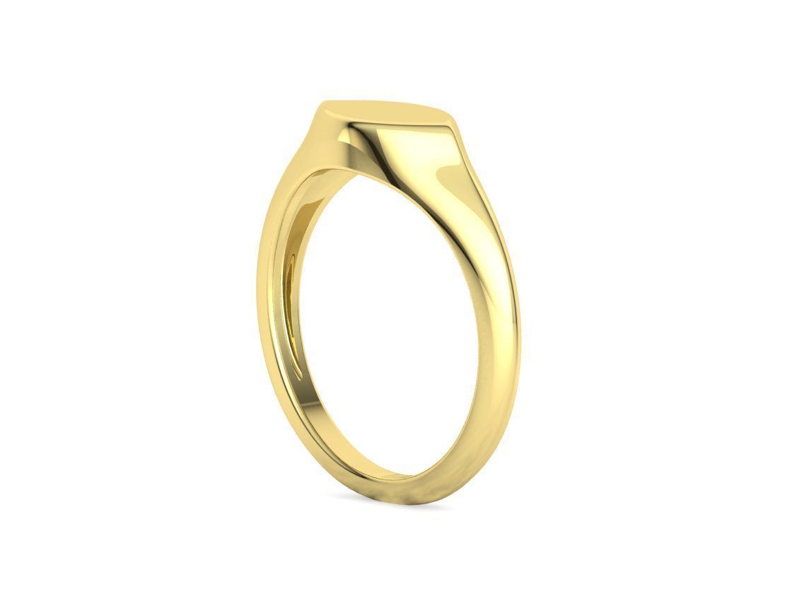 Signet Marquise Intial Women Ring Pinky Finger Ring 3D print model_20