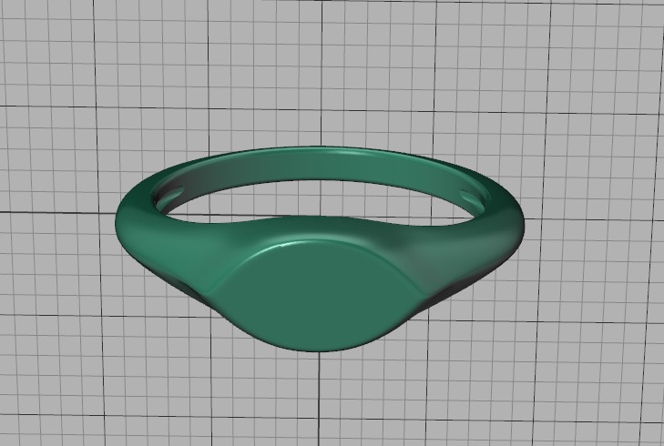 Signet Marquise Intial Women Ring Pinky Finger Ring 3D print model_47