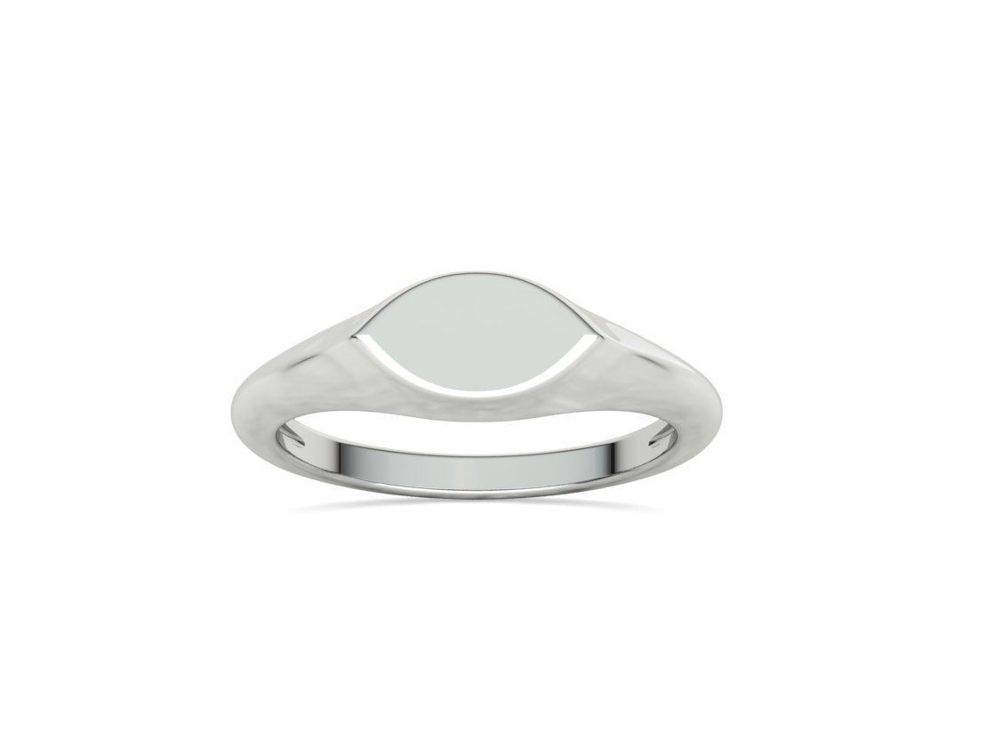 Signet Marquise Intial Women Ring Pinky Finger Ring 3D print model_39