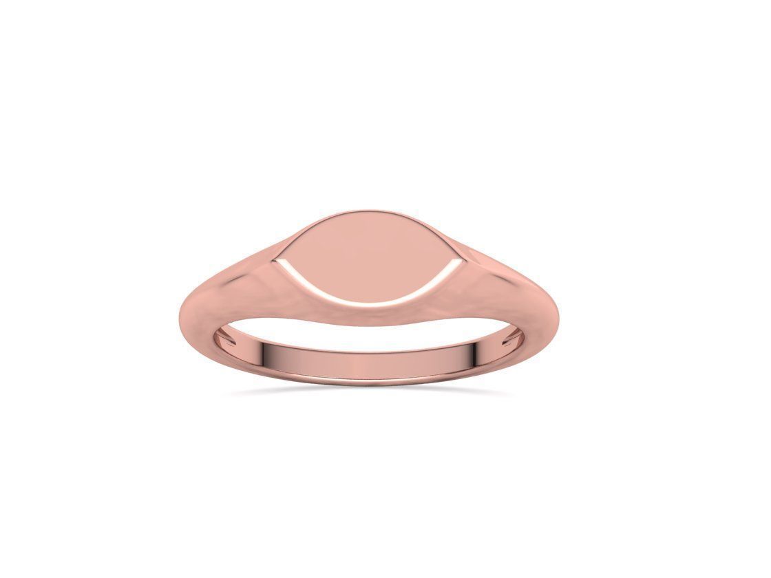 Signet Marquise Intial Women Ring Pinky Finger Ring 3D print model_37