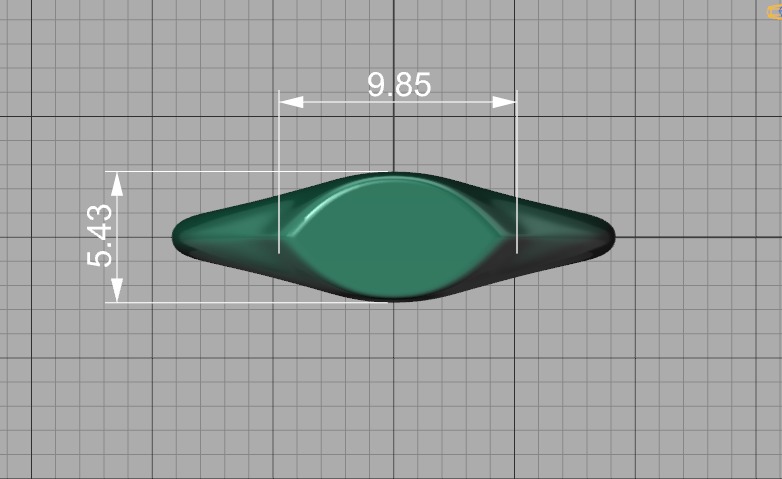 Signet Marquise Intial Women Ring Pinky Finger Ring 3D print model_7