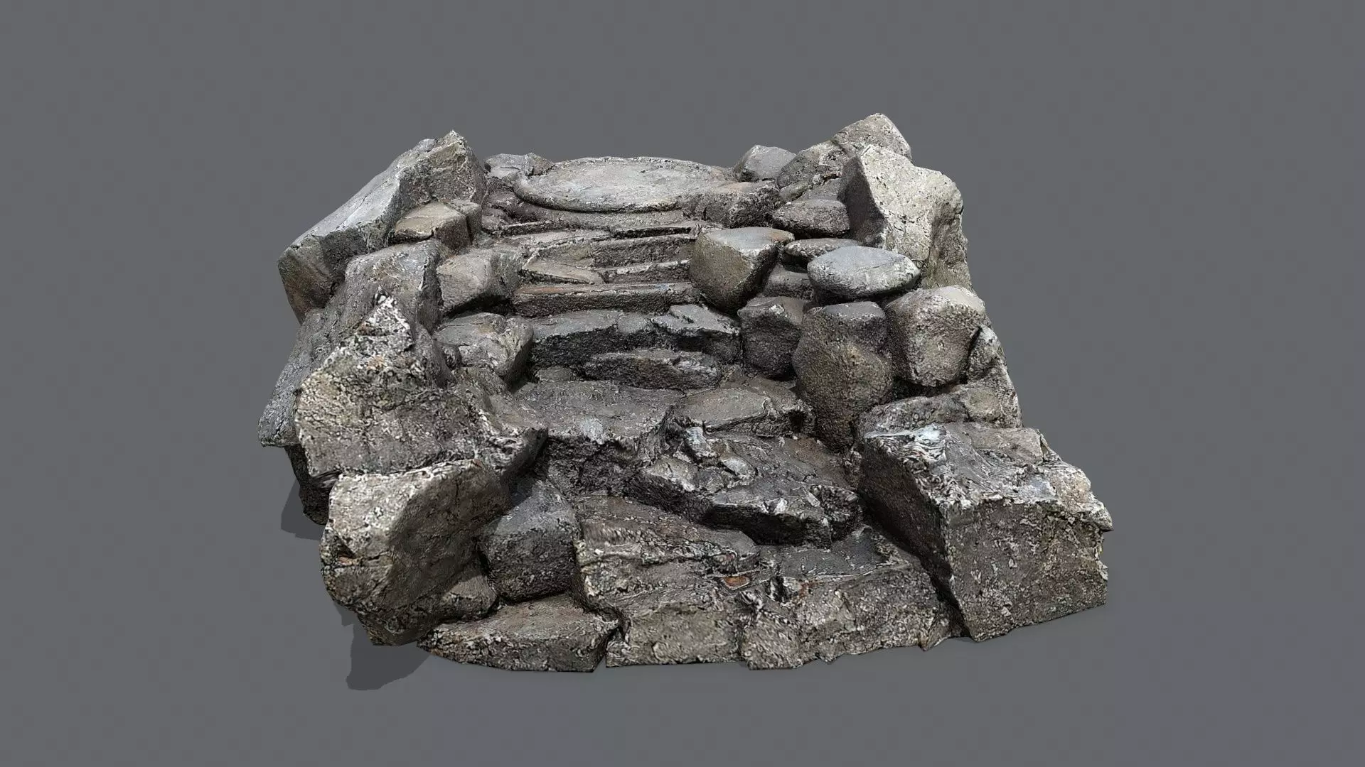 old temple Low-poly 3D model_0