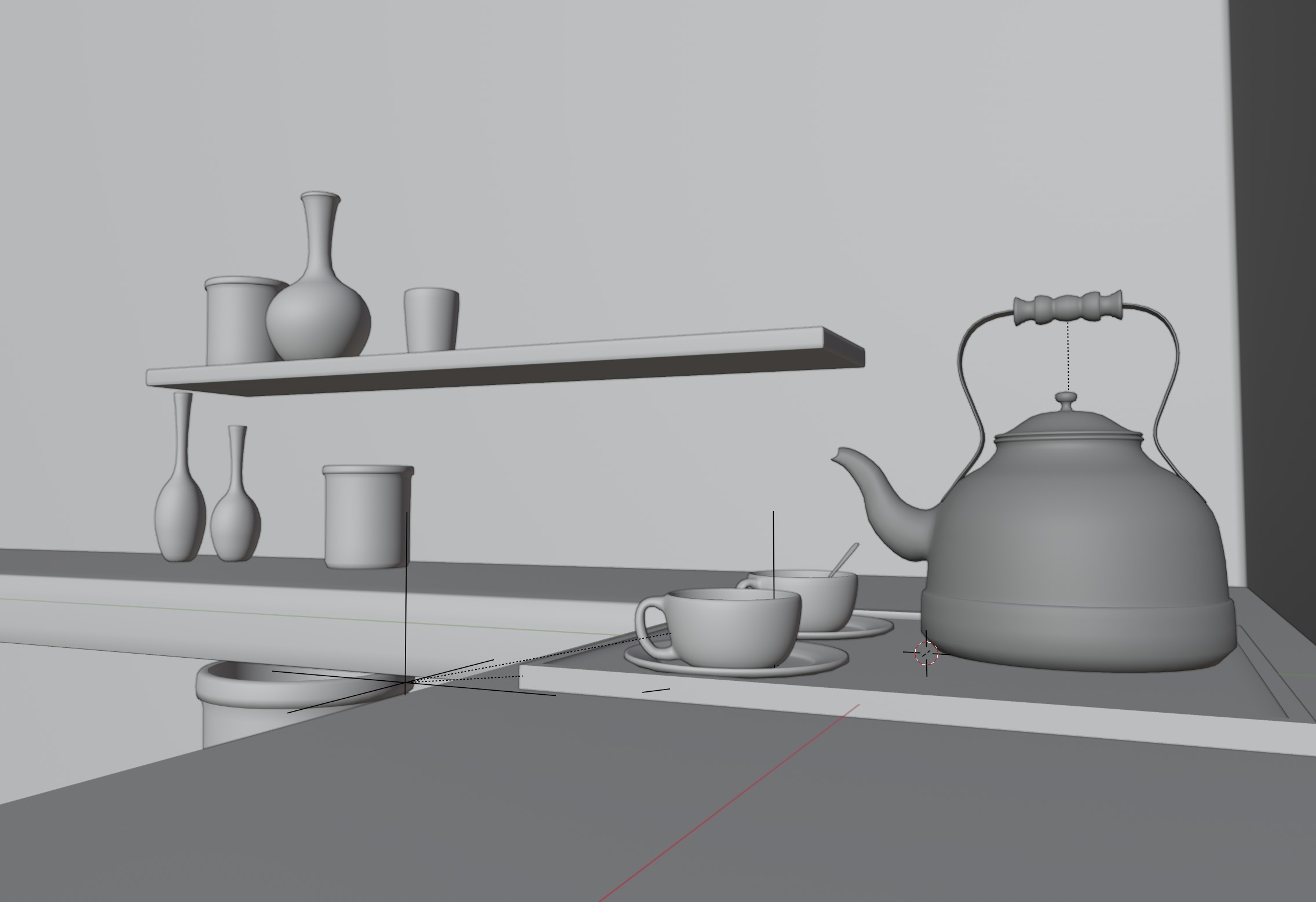 Kitchen Counter 3D model_1