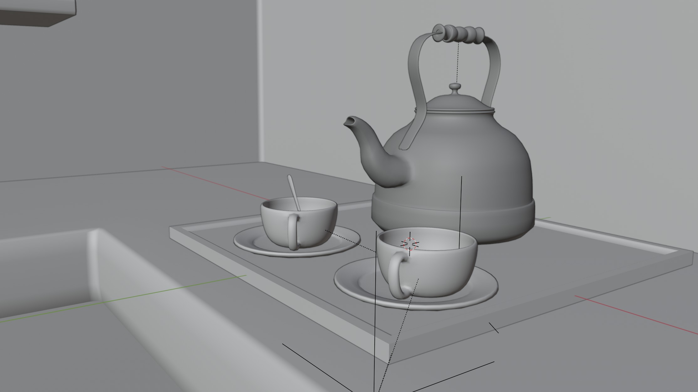 Kitchen Counter 3D model_2