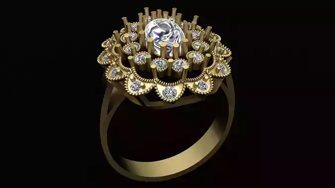 flower style ring 3d printable model