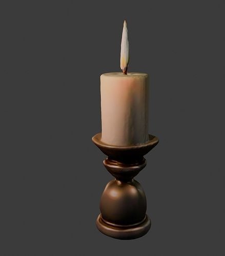 Candle 1 Low-poly 3D model