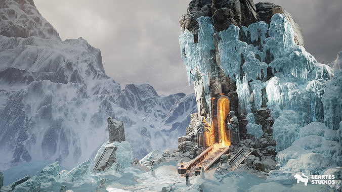Frozen Norse Environment Low-poly 3D model