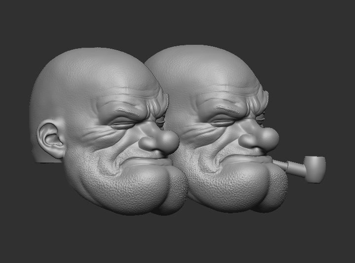 Popeye Headsculpt for Action Figures 3D print model_1