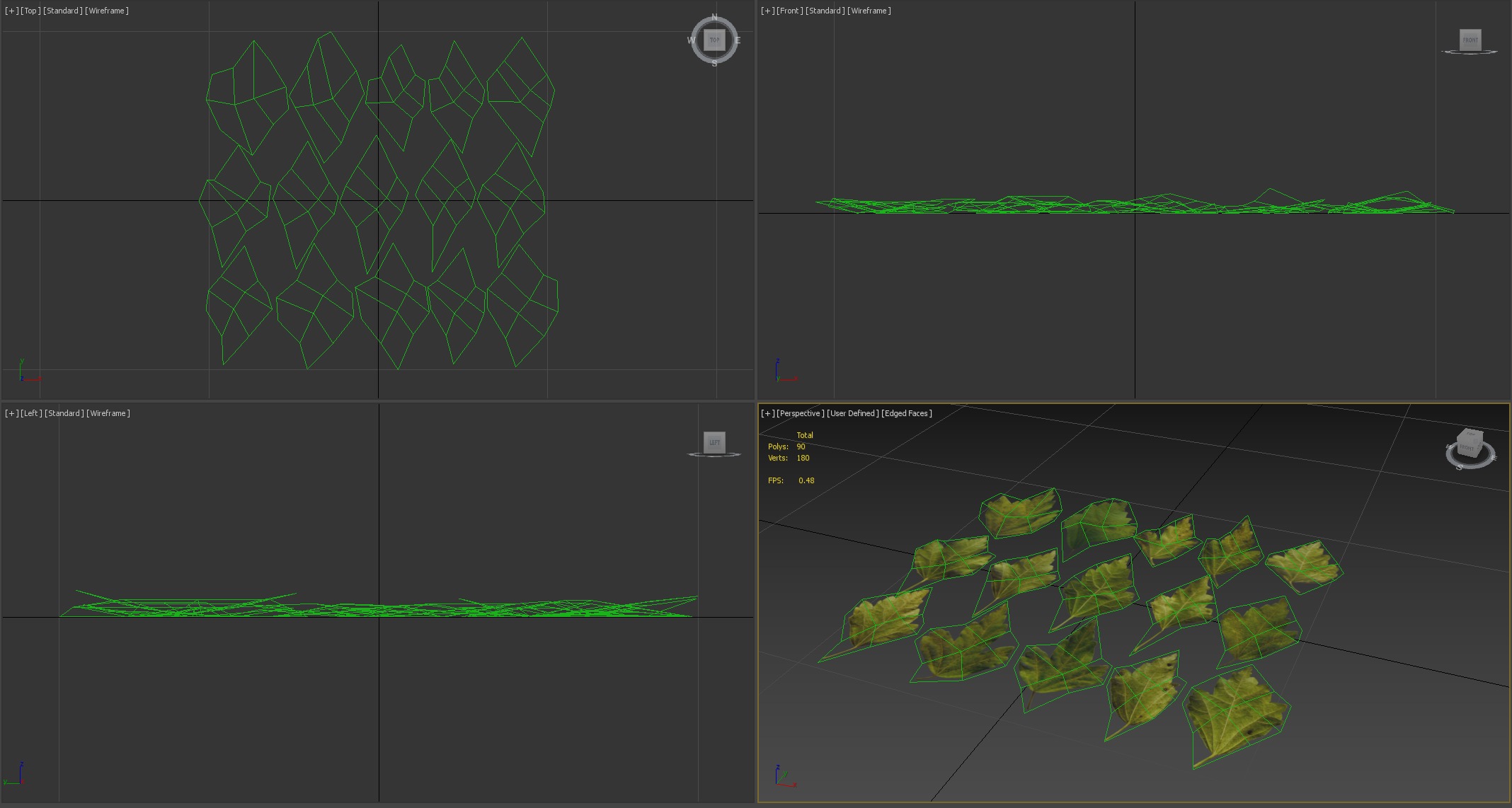 Hibiscus Leaves Leaf Autumn Fall  Low-poly 3D model_14